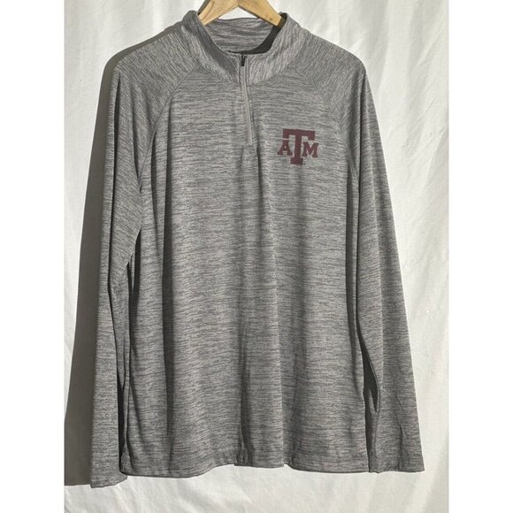 Texas A&M fanatics Mens Striated Raglon Light Weight Quarter Zip Top Grey XL - Picture 2 of 5